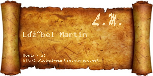Löbel Martin névjegykártya